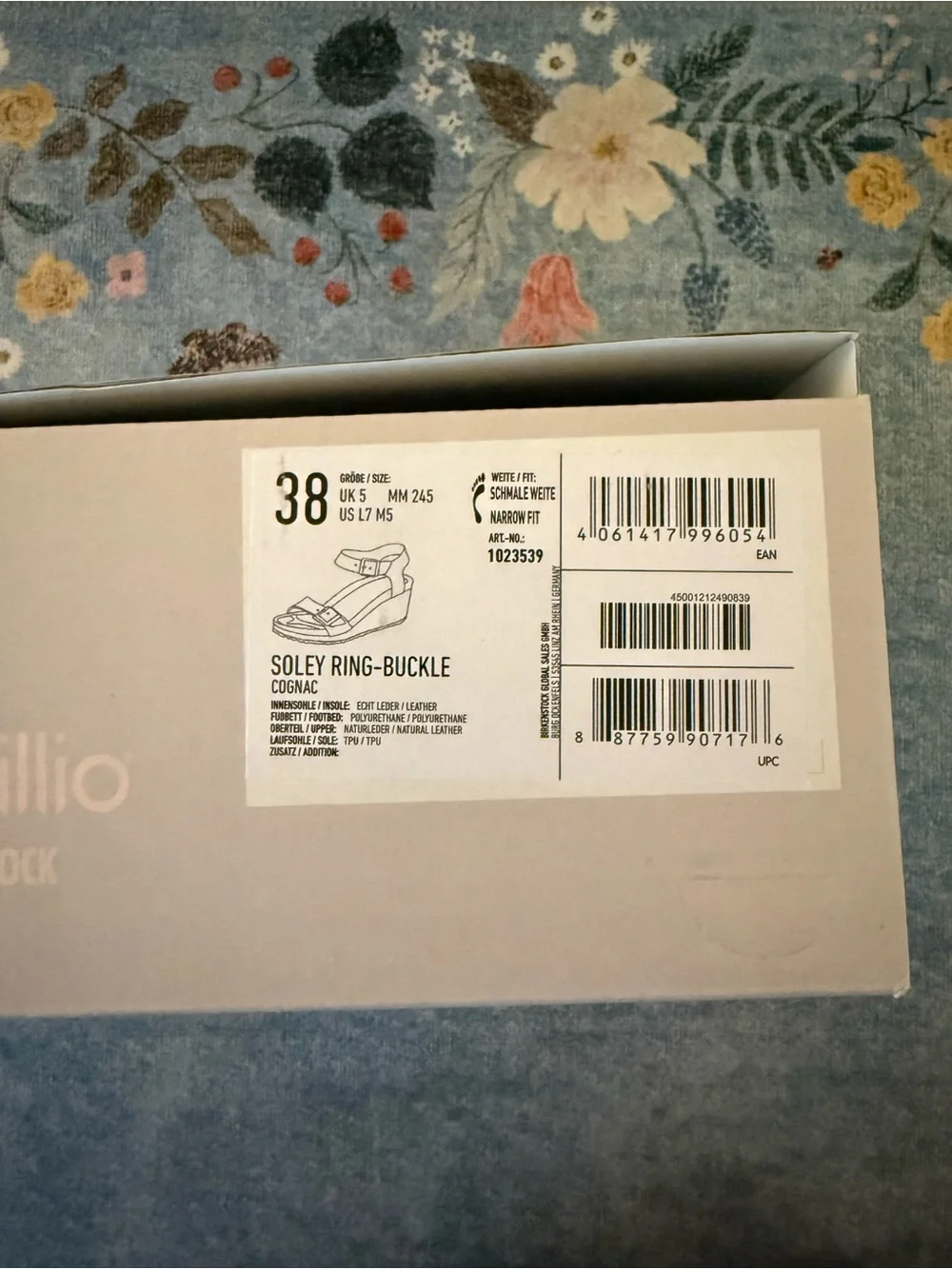 NWT Birkenstock Soley Wedge Sandal in Cognac Brown with Gold Buckles